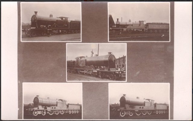 Preview of the first image of Antique Real Photograph PC - L.S.W.R. Engines x 5 multi view.