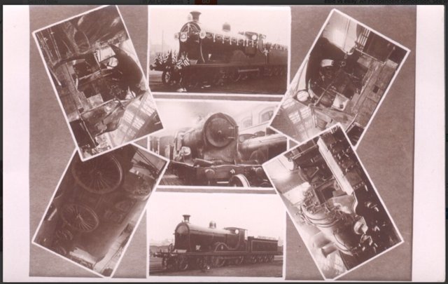 Preview of the first image of Antique Real Photograph PC - L.S.W.R. Engines x 7 multi view.