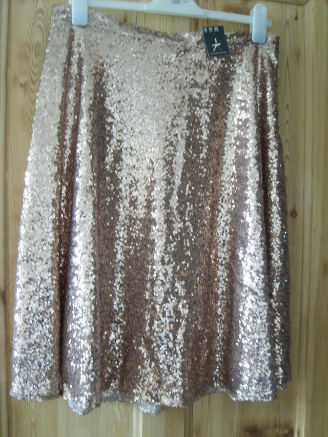 Image 3 of ATMOSPHERE Gold Sequin Skirt - Size 16 NEW
