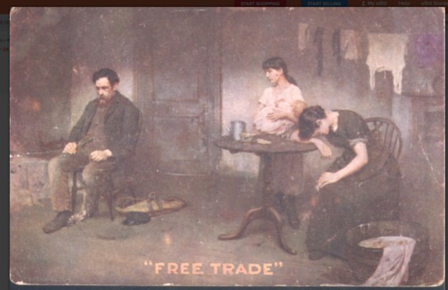 Preview of the first image of Antique PC c1910 - Election Card FREE TRADE & Tariff Reform.