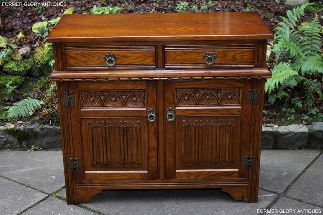 Preview of the first image of OLD CHARM LIGHT OAK SIDEBOARD DRESSER BASE TV STAND CABINET.