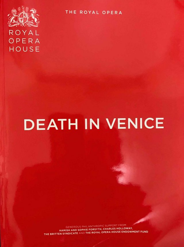 Preview of the first image of Death in Venice Programme Royal Opera House 2019/20.