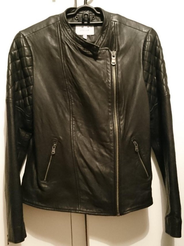 Image 3 of Jigsaw black ladies leather jacket