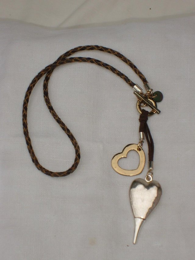Image 4 of MOON°C PARIS Leather Thong Heart Necklace
