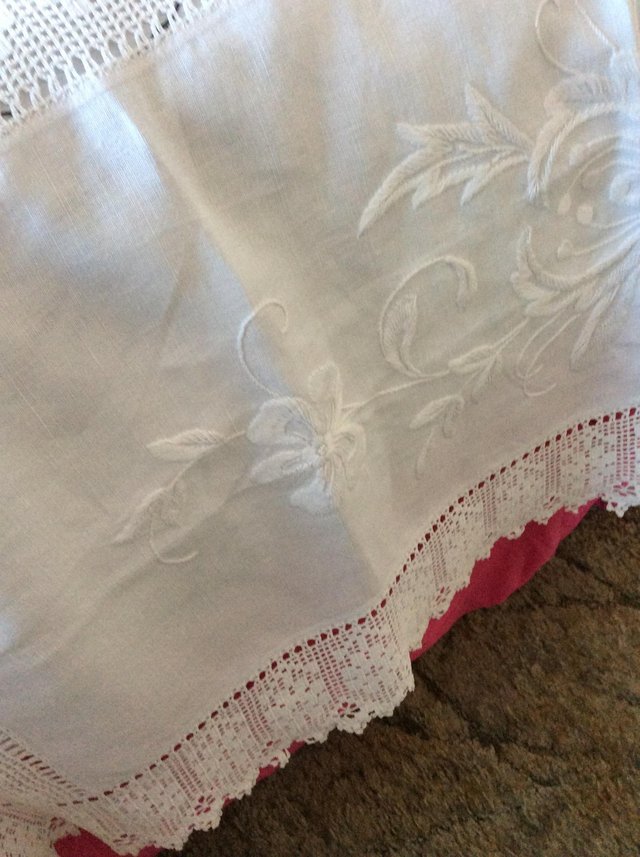 Image 3 of Exquisite linen hand made tablecloth/bedspread