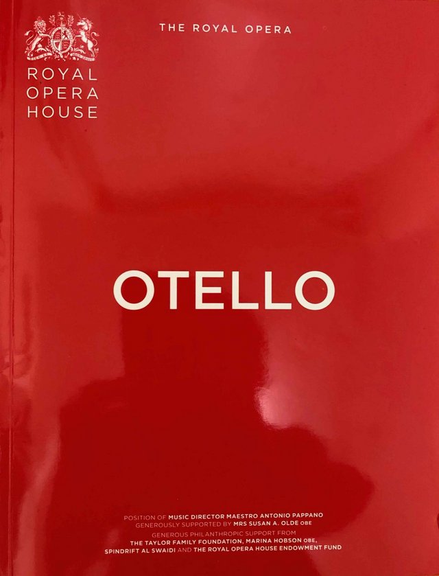 Preview of the first image of Otello Programme Royal Opera House 2019/20.