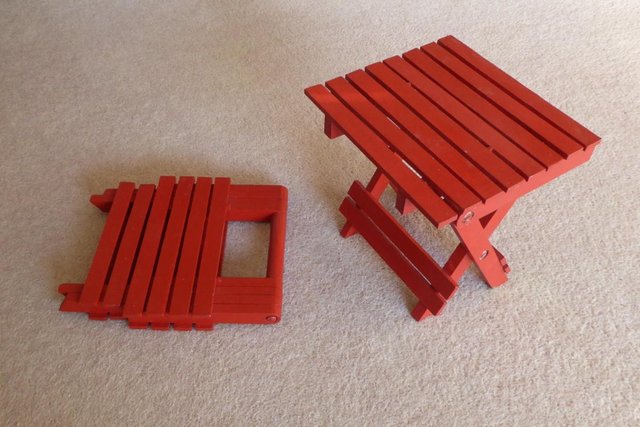 Preview of the first image of Small folding solid wooden chairs.