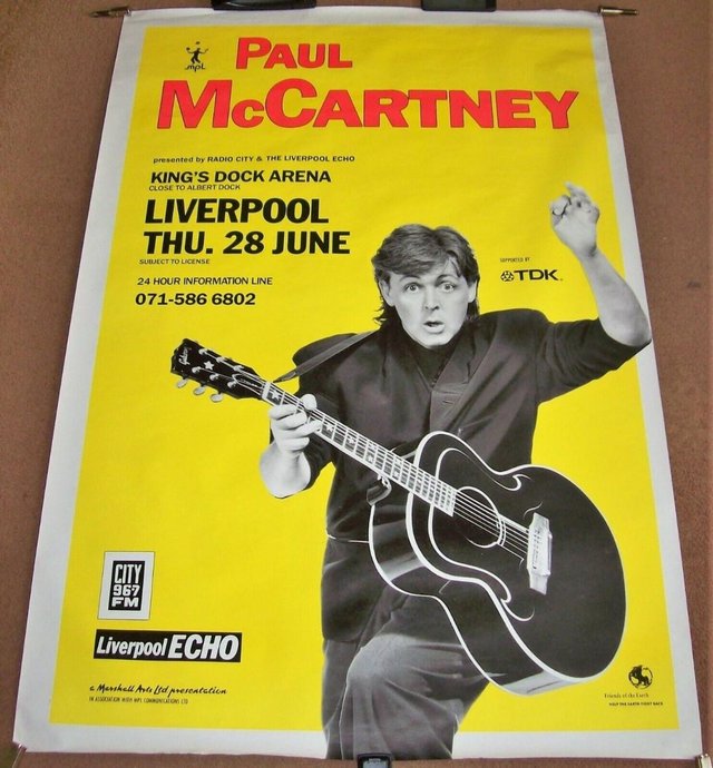 Preview of the first image of BEATLES McCARTNEY CONCERT POSTER THUR 28th JUNE 2001 KING'S.
