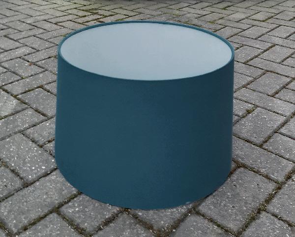 Preview of the first image of Large Blue Green Tapered Drum Lampshade.