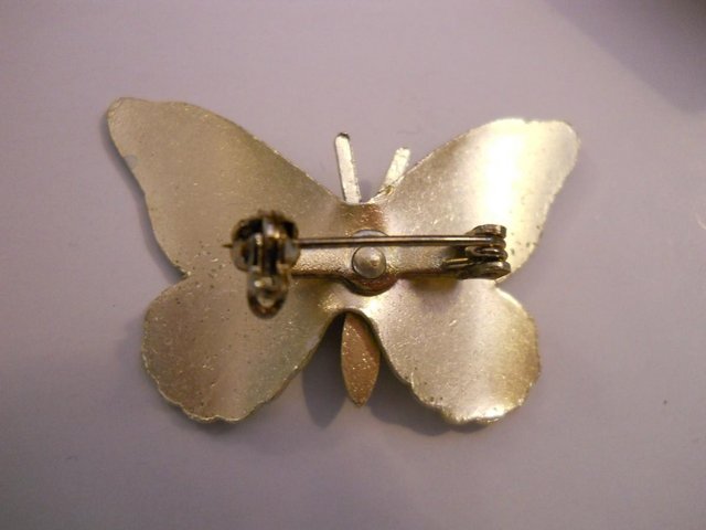 Image 2 of Vintage Enamel Butterfly Brooch