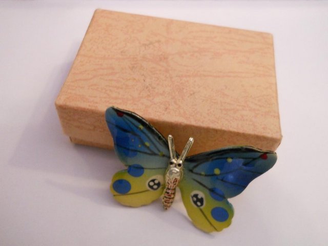 Image 3 of Vintage Enamel Butterfly Brooch