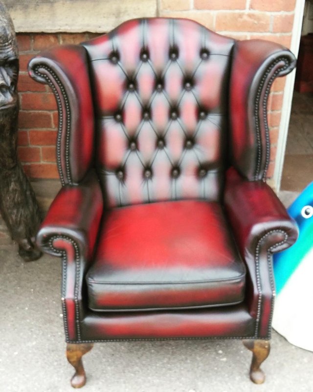 Preview of the first image of Leather Chesterfield Sofa and Chairs Wanted.