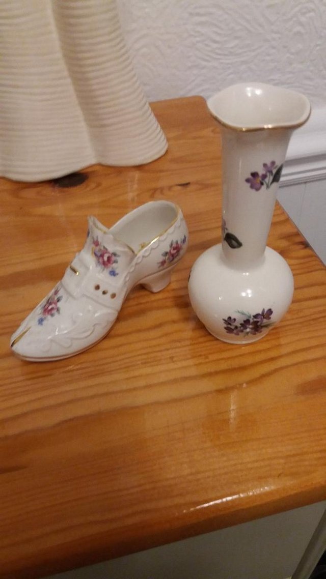 Image 3 of Porcelain Vase and Shoe............