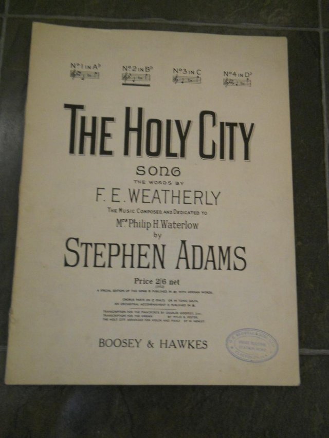 Preview of the first image of The Holy City Sheet Music Words by F.E.Weatherly & Music by.