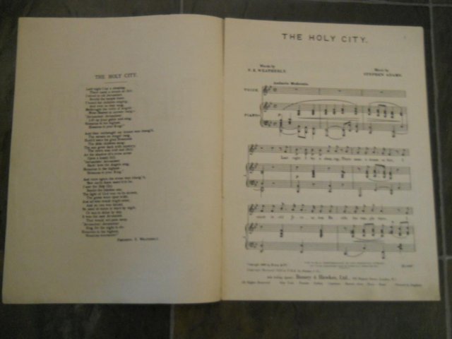 Image 3 of The Holy City Sheet Music Words by F.E.Weatherly & Music by