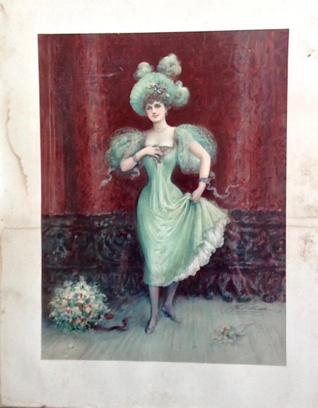 Image 2 of Hal Ludlow "THE STAGE" Signed Original 1896 Print