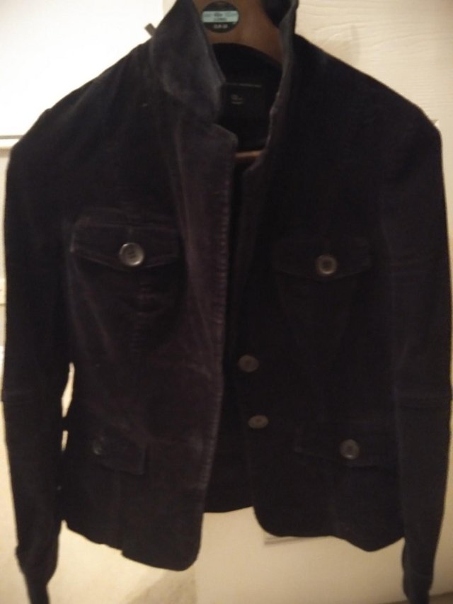 Preview of the first image of Dorothy Perkins Black Corduroy Jacket – Size 12.