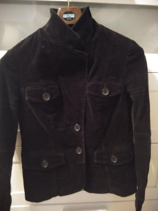 Image 2 of Dorothy Perkins Black Corduroy Jacket – Size 12