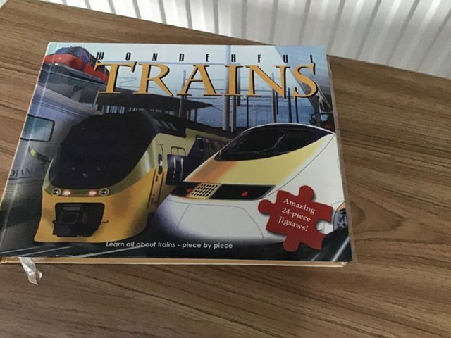 Image 2 of Trains book with jigsaws