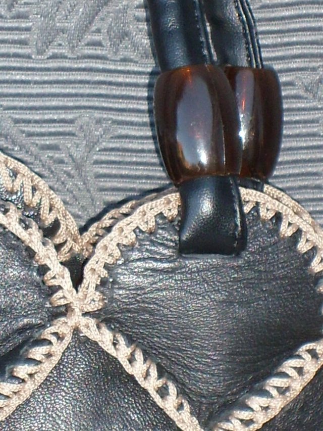 Image 3 of Black Leather Patchwork Shoulder Bag NEW!
