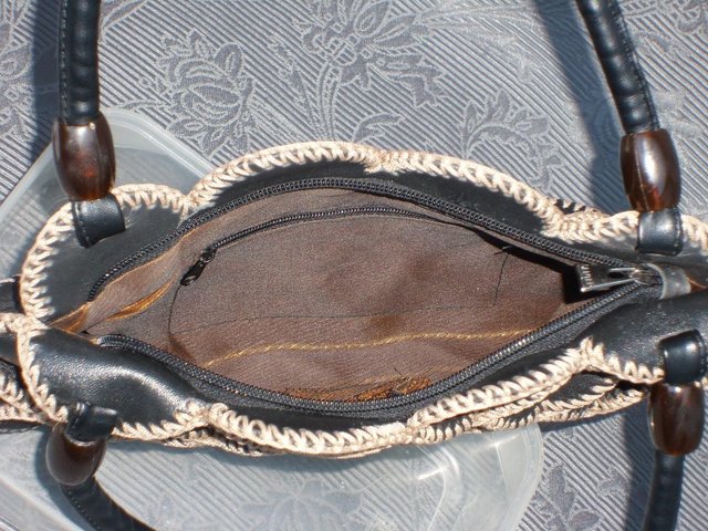 Image 5 of Black Leather Patchwork Shoulder Bag NEW!