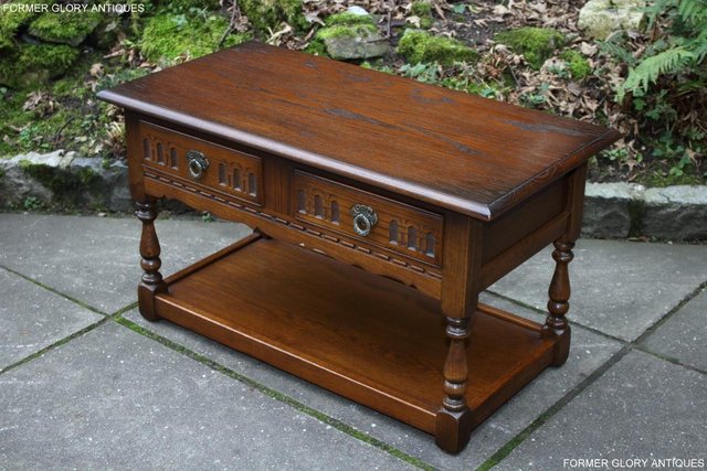 Image 2 of OLD CHARM LIGHT OAK TWO DRAWER COFFEE TABLE TV MAG STAND