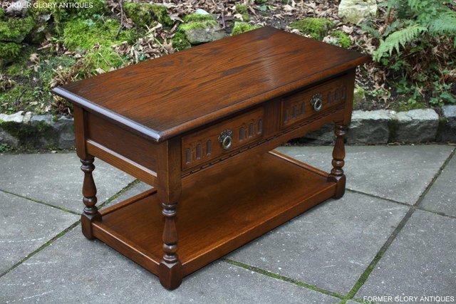 Image 3 of OLD CHARM LIGHT OAK TWO DRAWER COFFEE TABLE TV MAG STAND