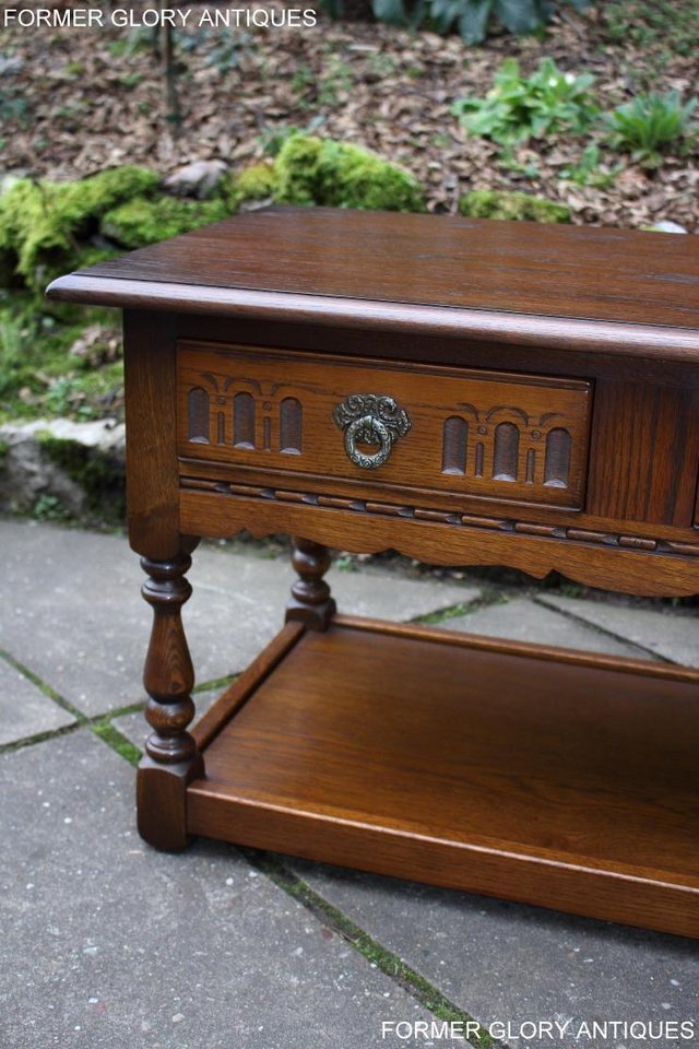 Image 7 of OLD CHARM LIGHT OAK TWO DRAWER COFFEE TABLE TV MAG STAND