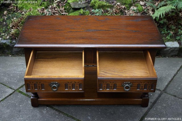 Image 19 of OLD CHARM LIGHT OAK TWO DRAWER COFFEE TABLE TV MAG STAND