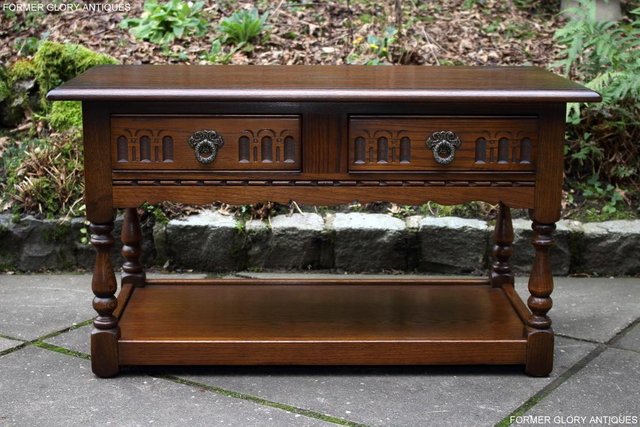 Image 23 of OLD CHARM LIGHT OAK TWO DRAWER COFFEE TABLE TV MAG STAND