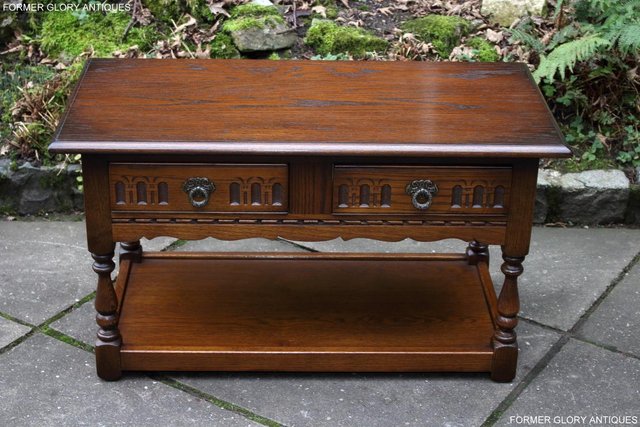 Image 26 of OLD CHARM LIGHT OAK TWO DRAWER COFFEE TABLE TV MAG STAND