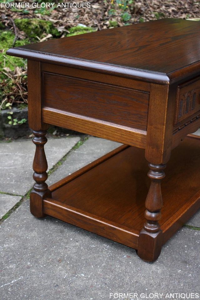Image 28 of OLD CHARM LIGHT OAK TWO DRAWER COFFEE TABLE TV MAG STAND