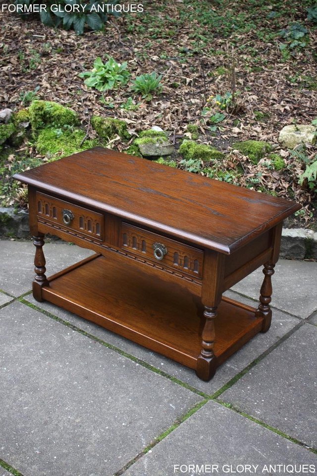 Image 33 of OLD CHARM LIGHT OAK TWO DRAWER COFFEE TABLE TV MAG STAND