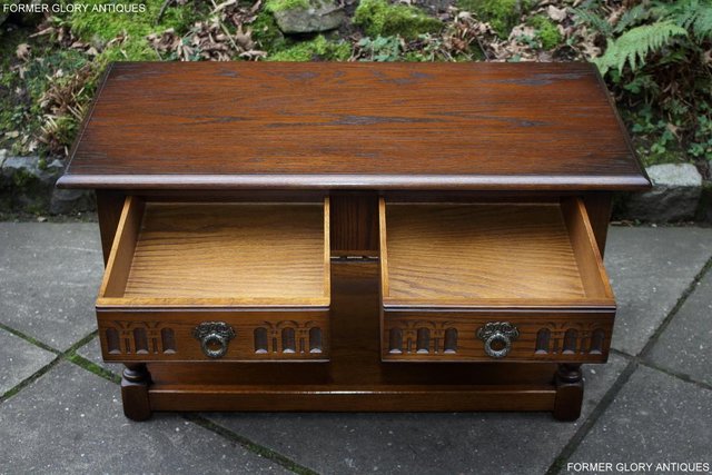 Image 35 of OLD CHARM LIGHT OAK TWO DRAWER COFFEE TABLE TV MAG STAND