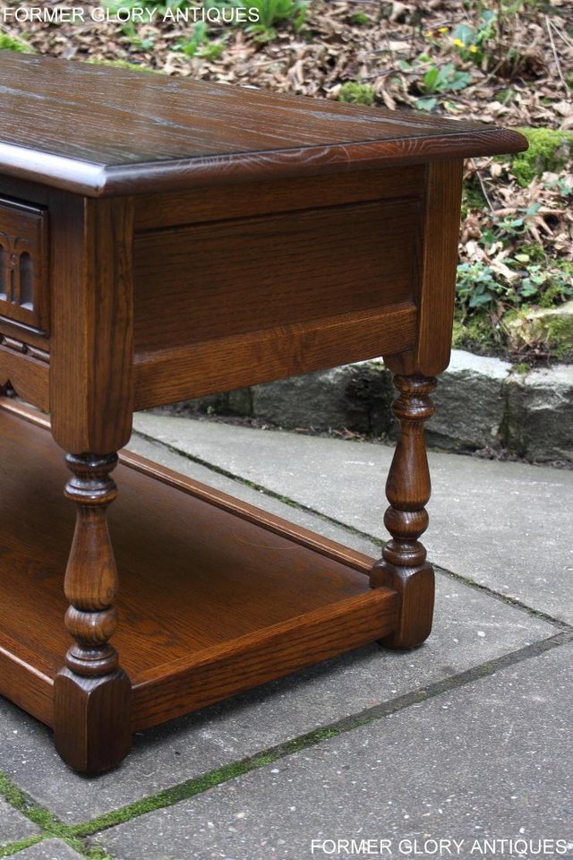 Image 37 of OLD CHARM LIGHT OAK TWO DRAWER COFFEE TABLE TV MAG STAND