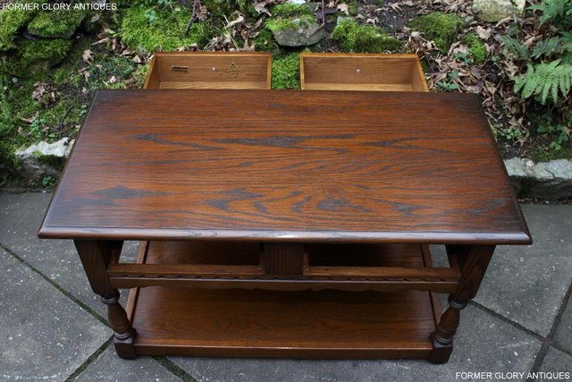 Image 41 of OLD CHARM LIGHT OAK TWO DRAWER COFFEE TABLE TV MAG STAND