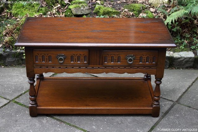 Image 43 of OLD CHARM LIGHT OAK TWO DRAWER COFFEE TABLE TV MAG STAND