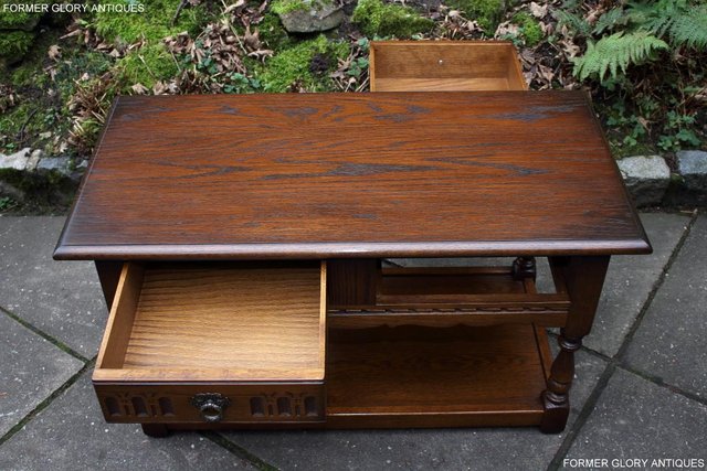 Image 50 of OLD CHARM LIGHT OAK TWO DRAWER COFFEE TABLE TV MAG STAND