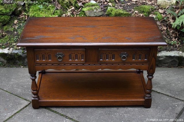 Image 51 of OLD CHARM LIGHT OAK TWO DRAWER COFFEE TABLE TV MAG STAND
