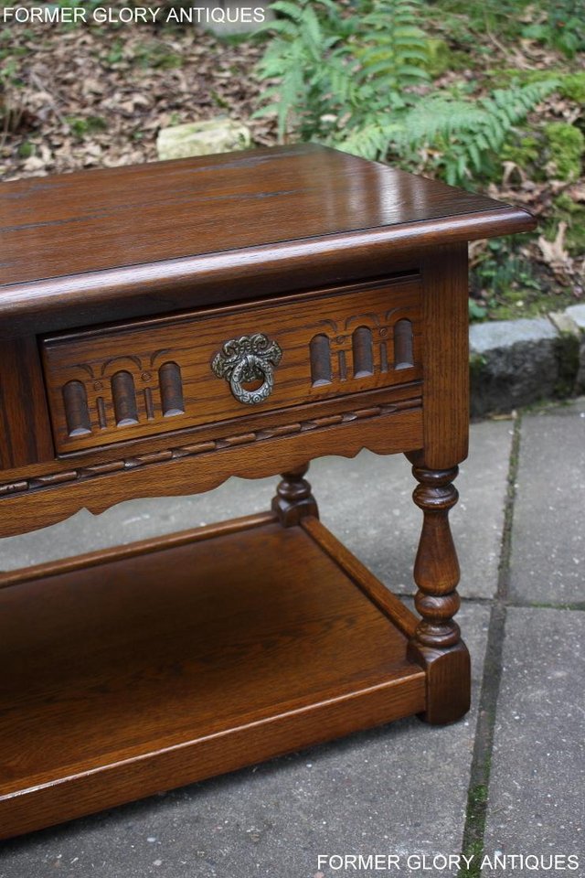 Image 53 of OLD CHARM LIGHT OAK TWO DRAWER COFFEE TABLE TV MAG STAND