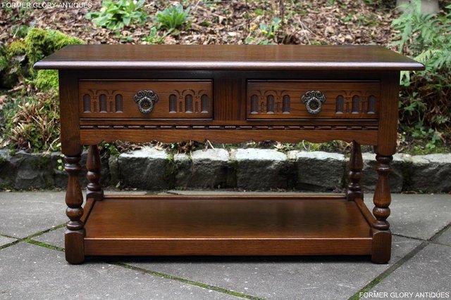 Image 58 of OLD CHARM LIGHT OAK TWO DRAWER COFFEE TABLE TV MAG STAND
