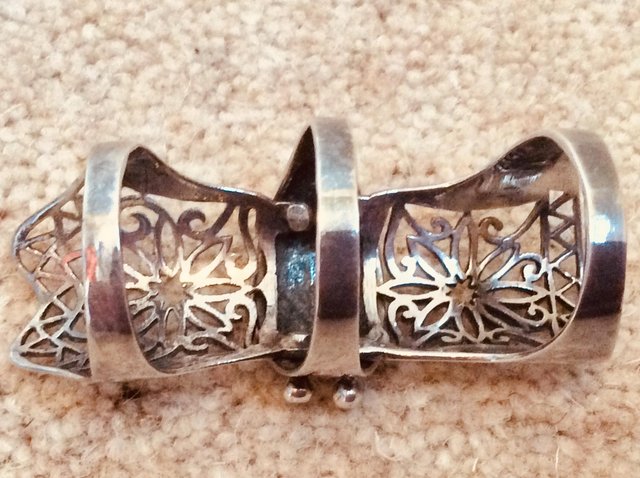 Image 2 of Silver Full Finger Ornate Armour Ring