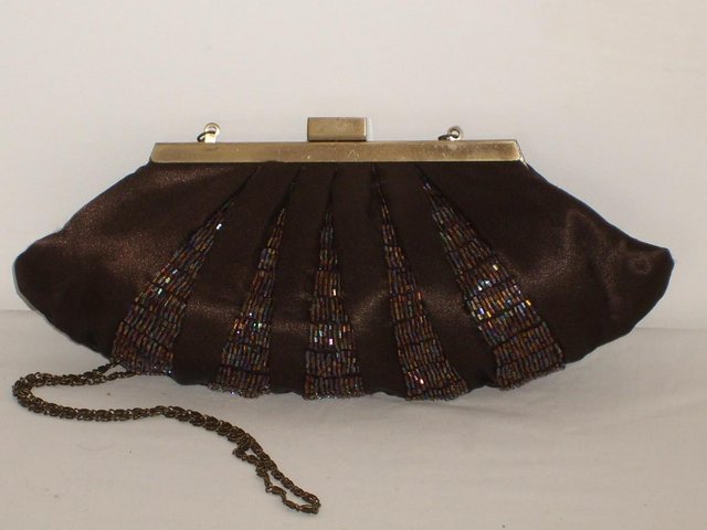 Image 8 of COUNTRY CASUALS Brown Beaded Clutch NEW!