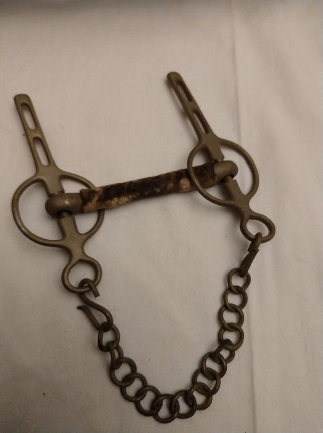 Preview of the first image of Vintage Collectable Heavy Horse Bit with Curb chain..