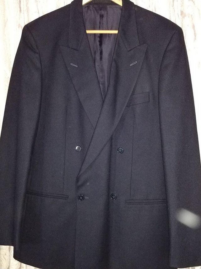Preview of the first image of Next Men's Double Breasted navy wool blazer 40"/102cm.IMMACU.