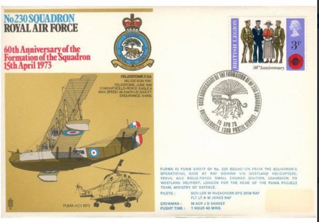 Preview of the first image of R.A.F. 1973 - No 230 Squadron - 60th Anniv formation of......