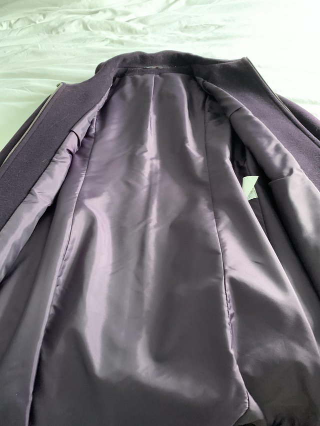 Image 2 of Ladies wool coat size 12 Purple - never worn