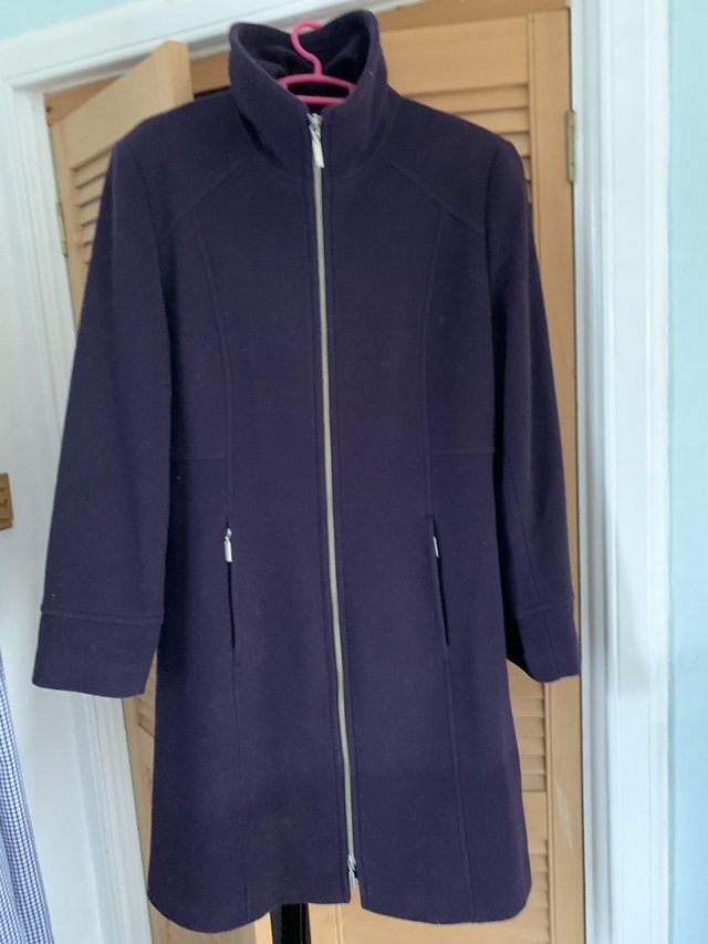 Preview of the first image of Ladies wool coat size 12 Purple - never worn.