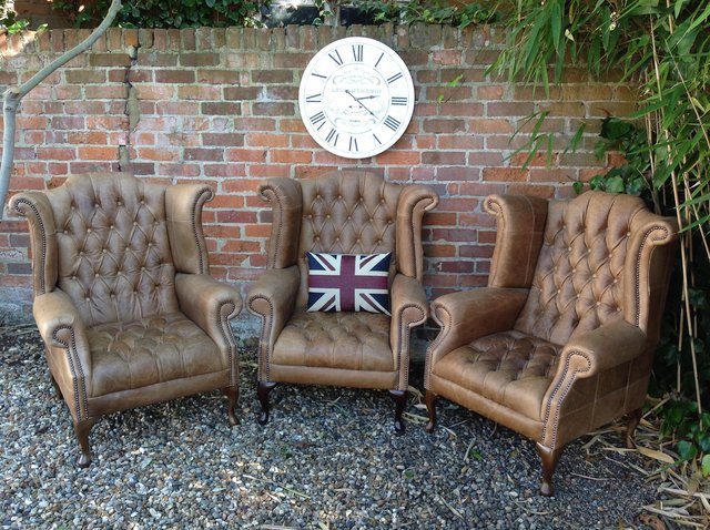 Preview of the first image of Chesterfield armchairs. Queen Anne & club style. Can deliver.
