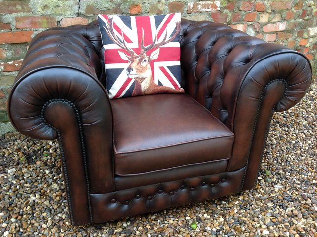 Image 8 of Chesterfield armchairs. Queen Anne & club style. Can deliver
